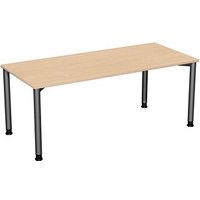 geramöbel Flex höhenverstellbarer Schreibtisch buche, anthrazit rechteckig, 4-Fuß-Gestell grau 180,0 x 80,0 cm geramöbel Flex höhenverstellbarer Schreibtisch buche, anthrazit rechteckig, 4-Fuß-Gestell grau 180,0 x 80,0 cm von geramöbel