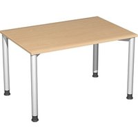 geramöbel Flex höhenverstellbarer Schreibtisch buche, silber rechteckig, 4-Fuß-Gestell silber 120,0 x 80,0 cm geramöbel Flex höhenverstellbarer Schreibtisch buche, silber rechteckig, 4-Fuß-Gestell silber 120,0 x 80,0 cm von geramöbel