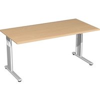 geramöbel Flex höhenverstellbarer Schreibtisch buche rechteckig, C-Fuß-Gestell silber 160,0 x 80,0 cm geramöbel Flex höhenverstellbarer Schreibtisch buche rechteckig, C-Fuß-Gestell silber 160,0 x 80,0 cm von geramöbel