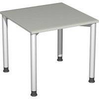 geramöbel Flex höhenverstellbarer Schreibtisch lichtgrau, silber rechteckig, 4-Fuß-Gestell silber 80,0 x 80,0 cm geramöbel Flex höhenverstellbarer Schreibtisch lichtgrau, silber rechteckig, 4-Fuß-Gestell silber 80,0 x 80,0 cm von geramöbel