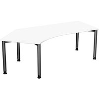 geramöbel Flex höhenverstellbarer Schreibtisch weiß, anthrazit L-Form 216,6 x 113,0 cm von geramöbel