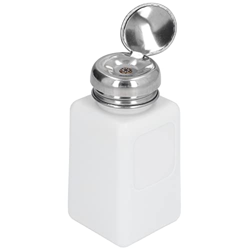 gernie 200 Ml Push-Down-Alkoholspender, Pumpflasche, Methanolbehälter, ESD-sicherer, Antistatischer Lösungsmittelspender mit Edelstahl-Presskopf, für Aceton, IPA-Lösungsmittel (WHITE) von gernie
