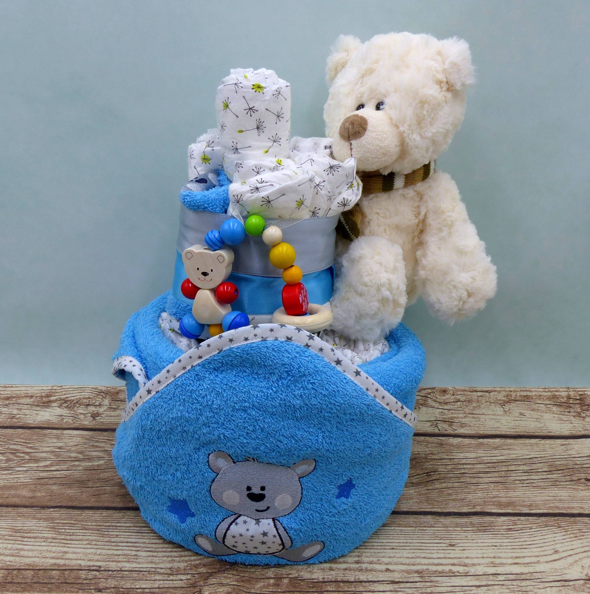 Windeltorte Teddy Türkis Windeltorte Teddy Türkis von geschenkelibelle