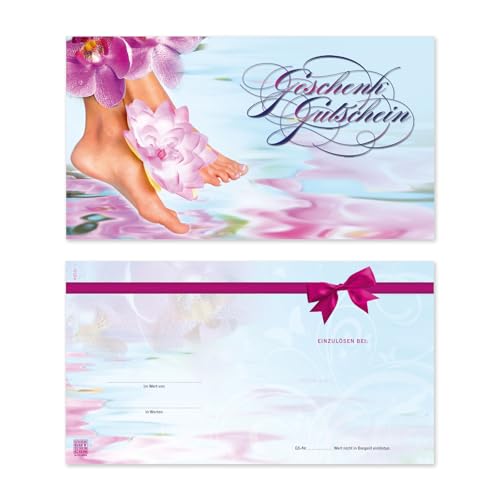 GESCHENKGUTSCHEINcom by POS-HAUER. 10 Gutscheine, blanko zum selber Ausfüllen. Für Fußpflegeinstitut Podologie. von GESCHENKGUTSCHEINcom by POS-HAUER