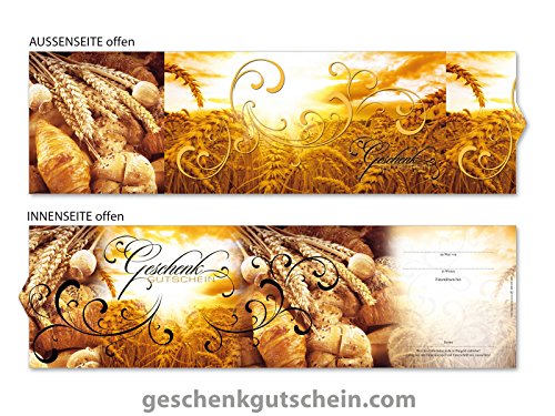10 Stk. Premium Booklet Gutscheine für Bäckereien, Backstuben, Lebensmittelhandel S702, LIEFERZEIT 2 bis 4 Werktage ! von geschenkgutschein.com