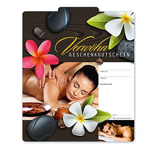 10 Stk. Premium Geschenkgutscheine Gutscheine zum Falten "Multicolor" für Massage, Wellness, Spa MA239 pos-hauer von geschenkgutschein.com