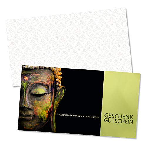 GESCHENKGUTSCHEINcom by POS-HAUER. Gutschein-Set. 10x Gutschein + Kuvert. Für Kosmetikinstitute Wellness, blanko zum selber Ausfüllen. von GESCHENKGUTSCHEINcom by POS-HAUER