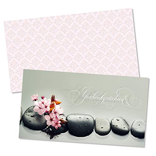 GESCHENKGUTSCHEINcom 10 Stk. Geschenkgutscheine mit Umschlag. Blanko-Gutscheine zum selber Ausfüllen für Kosmetik Spa und andere Unternehmen. MA1257 von GESCHENKGUTSCHEINcom by POS-HAUER