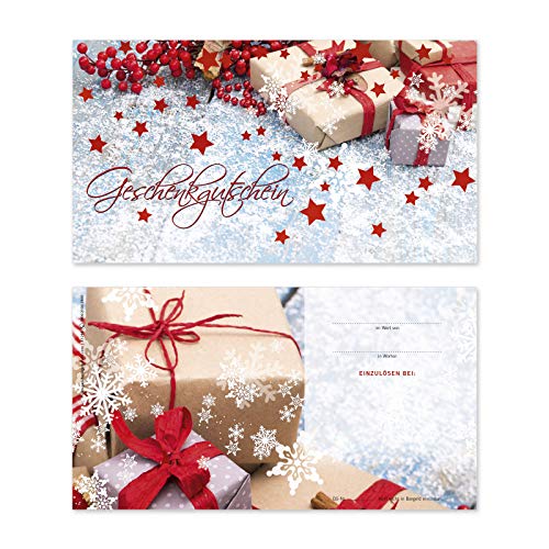 GESCHENKGUTSCHEINcom 100 Stk. Geschenkgutscheine Blanko-Vordrucke für Firmen. Gutscheine für Weihnachten. X1298 von GESCHENKGUTSCHEINcom by POS-HAUER