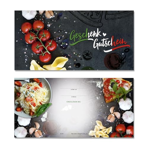 GESCHENKGUTSCHEINcom Geschenkgutscheine für DIN-Lang Kuverts (100 Stk.) für Italienisches Restaurant Pizzeria Gastronomie. G92010 von GESCHENKGUTSCHEINcom by POS-HAUER