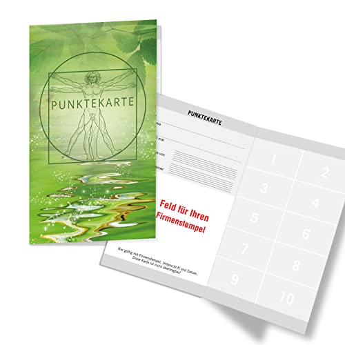 200 Punktekarten/Abokarten mit 10 Feldern, für Homöopathie Pflanzenheilkunde. Praktisches Scheckkartenformat. Außenseiten glänzend. MA482 von geschenkgutschein.com