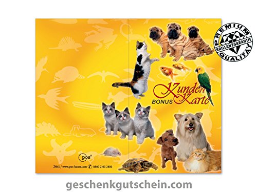 200 Stk. Kundenkarten für den Zoofachhandel, Tierärzte, Tierbedarf ZH43 von geschenkgutschein.com