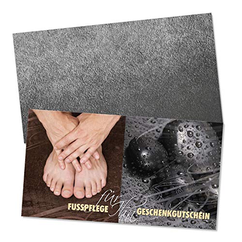 25 Gutscheinkarten + 25 Umschläge. Geschenkgutscheine für Fußpflegesalon Fußpflege. geschenkgutschein gmbh. Vorderseite glänzend. FU1227 von geschenkgutschein.com