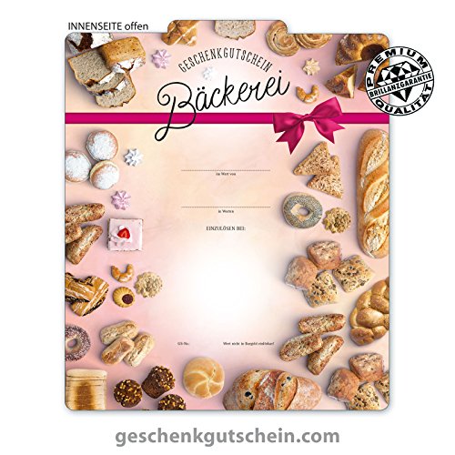 50 Stk. Premium Geschenkgutscheine Gutscheine zum Falten "Multicolor" für Bäckereien, Konditoreien, Backstuben S218 pos-hauer von geschenkgutschein.com