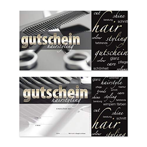 GESCHENKGUTSCHEINcom Gutscheine (50 Stk.). Gutscheinkarten für Friseure, hairstyling. K1260 von GESCHENKGUTSCHEINcom by POS-HAUER
