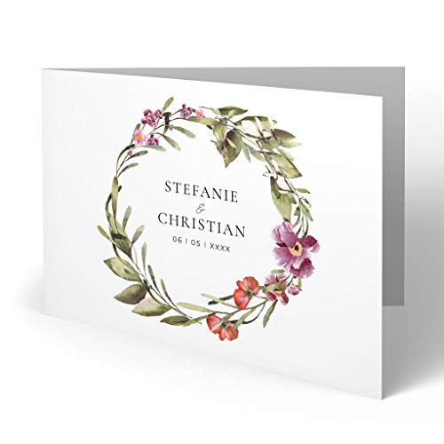 (10 x) Einladungen zur Hochzeit Hochzeitskarten Einladungskarten Karten Blume von gestaltenlassen.com