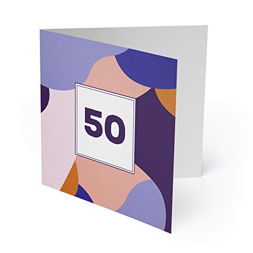 (10 x) Einladungskarten zum 50. Geburtstag Einladungen Karten Klappkarte Edel runder von gestaltenlassen.com