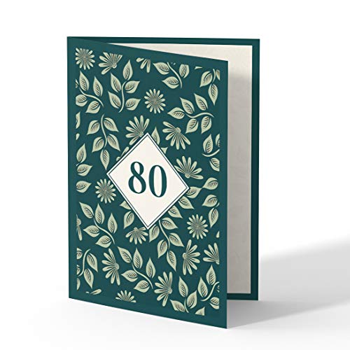 (10 x) Einladungskarten zum 80. Geburtstag Einladungen Karten Klappkarte Edel runder von gestaltenlassen.com