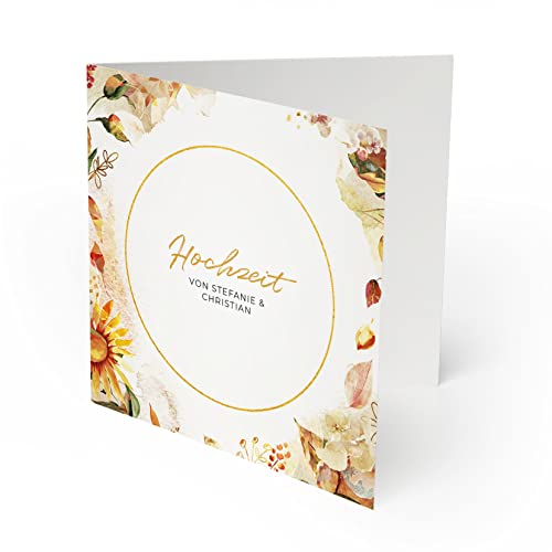 (20 x) Einladungen zur Hochzeit Hochzeitskarten Einladungskarten Karten Blumen Herbst von gestaltenlassen.com
