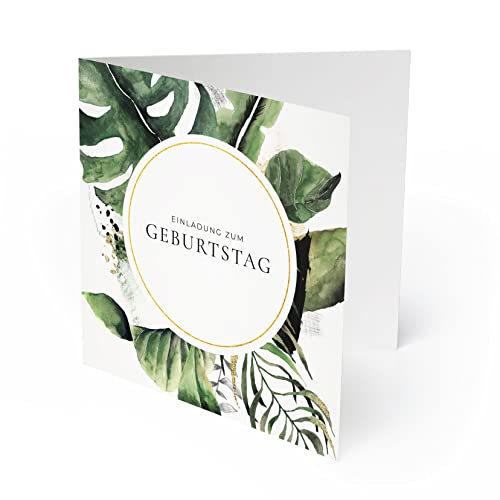 gestaltenlassen.com (30 x) Einladungskarten zum Geburtstag Einladung Karte Goldblatt Edel runder Geburtstag von gestaltenlassen.com