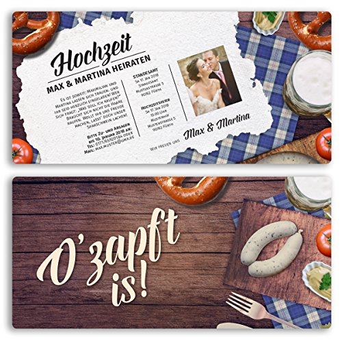 (80 x) Hochzeitseinladungskarten Frühschoppen bayrisch Einladungskarten Hochzeit von gestaltenlassen.com