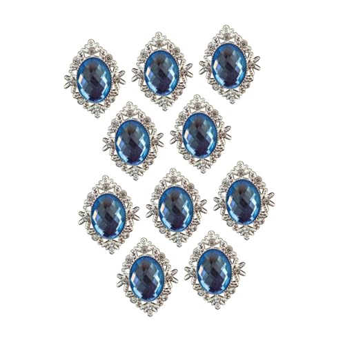 10 Stück DIY Legierung Zubehör Nähen Knöpfe für Kleidung, Mantel, Jacke, Hemd, Schuhe, Tasche, Haarschmuck, 2,4 x 3,3 cm, Blau von getuse