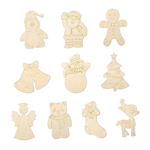 10 unlackierte Holzscheiben, blanko, lackierbar, vorgebohrt, Weihnachts-Holzornamente für Weihnachtsbaumdekoration, DIY Handwerk 10 unlackierte Holzscheiben, blanko, lackierbar, vorgebohrt, Weihnachts-Holzornamente für Weihnachtsbaumdekoration, DIY Handwerk von getuse