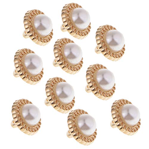 10x Goldfarbene Perlen Knöpfe mit Schaft 10mm für DIY Dekor Schneidern Handarbeit von getuse