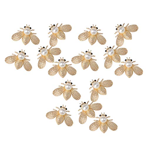 15 Stück Bienen-Kunstperlen-Verzierungsknöpfe, flache Rückseite, Basteldekorationen für Hochzeit, Scrapbooking, Schmuckherstellung von getuse