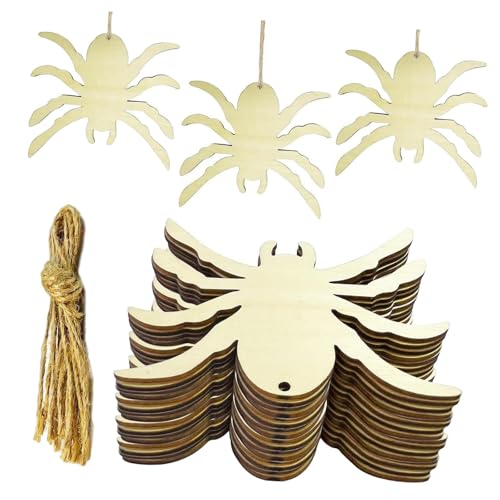 20 x Halloween-Holzscheiben, Ausschnitte, unlackierte Malerei, Dekorationen, DIY, Basteln, Halloween-Dekoration für Fenster, Kinder und Erwachsene 20 x Halloween-Holzscheiben, Ausschnitte, unlackierte Malerei, Dekorationen, DIY, Basteln, Halloween-Dekoration für Fenster, Kinder und Erwachsene von getuse