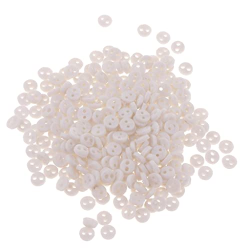 300 Stück Mini-Micro-Figuren, Puppe, DIY, Kleidung, Nähknöpfe, weiß, 4 mm von getuse