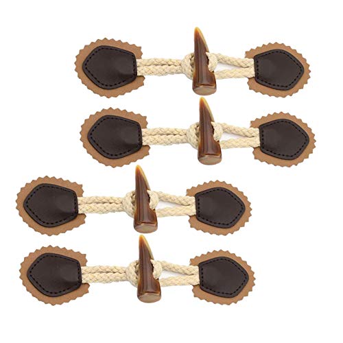 4 Paare Vintage Kegelknöpfe aus Harz und Horn mit Lederband, DIY Schneidern Knöpfe für Kleidung und Deko- Braun 4 Paare Vintage Kegelknöpfe aus Harz und Horn mit Lederband, DIY Schneidern Knöpfe für Kleidung und Deko- Braun von getuse