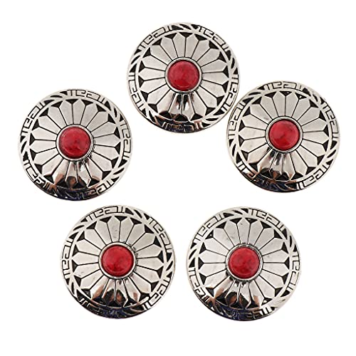 5 Schraubnieten Ziernieten Knöpfe 30mm für DIY Deko Taschen Gürtel Kleidung Befestigung- Rot von getuse