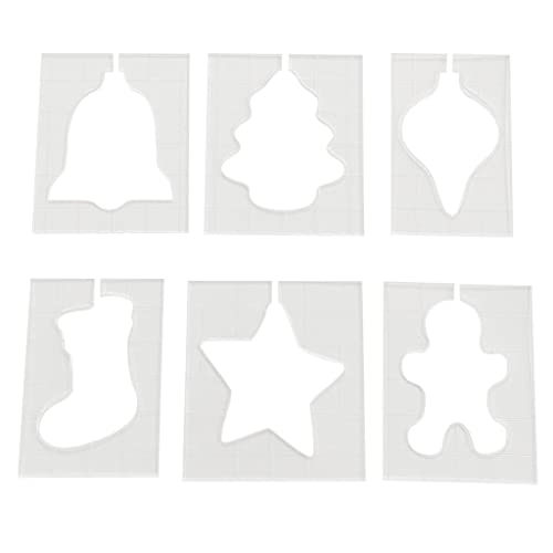 6 Stück Weihnachten Acryl Quilting Vorlage Set - Transparente DIY Nähanleitungen für Urlaub Handwerk, Freibewegungs Quilten & Stoffschneiden von getuse
