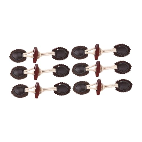 6 x Knebelknöpfe aus Horn zum Aufnähen, Mantelverschluss für Tasche, Mantel, Pullover, Nähzubehör, schwarz, 11 x 3 cm, Schwarz von getuse