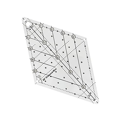 60-Grad-Quiltschablone, Quilt-Lineal, wiederverwendbar, professionell, multifunktional, Acryl, Vorlage für Nähmaschine, 15 x 9 x 0,2 cm, groß 60-Grad-Quiltschablone, Quilt-Lineal, wiederverwendbar, professionell, multifunktional, Acryl, Vorlage für Nähmaschine, 15 x 9 x 0,2 cm, groß von getuse