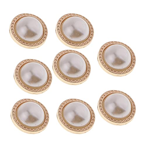 8 Stück halbrunde Perlen-Broschen-Knöpfe mit Öse, abnehmbare Instant-Knöpfe für Jeans, DIY-Crafting, Scrapbooking und Nähen, 0.9 x 0.9 Zoll von getuse