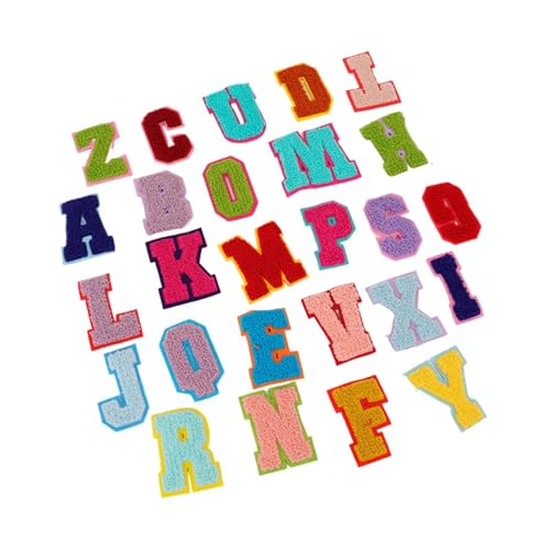 Alphabet-Aufnäher, zum Aufnähen von Buchstaben, Reparatur, Dekoration, DIY-Projekte, bestickte Applikation für Rucksack, Jeans, Hüte, 26 Stück von getuse
