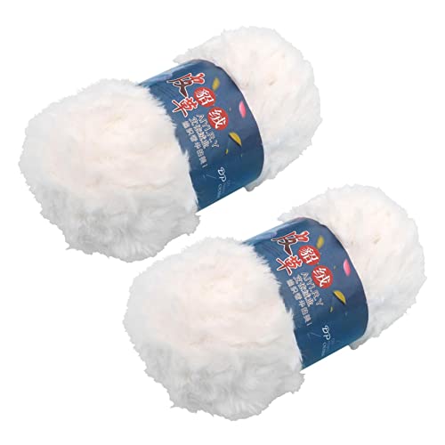 Flauschiges Kunstfell, grobes Garn, superweiches Acrylgarn zum Häkeln und Stricken, für Schals, Hüte und Decken, zufällige Farben, 2 Stück von getuse
