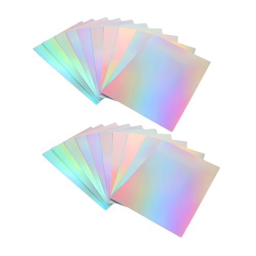 Holografisches Kartonpapier, Metallfolie, 29,7 x 21 cm, perfekt für selbstgemachte Einladungen und Scrapbook-Projekte, 20 Blatt von getuse