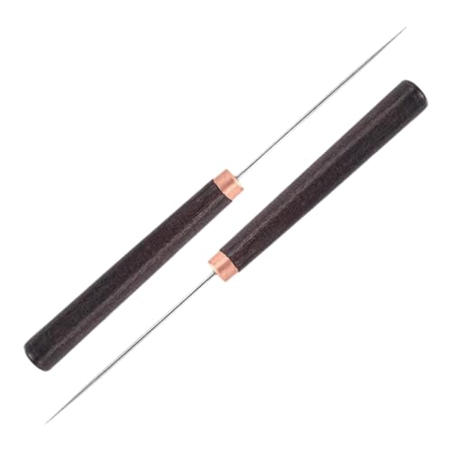 Lederahle, Stanzwerkzeuge mit Holzgriff, Edelstahl-Kratzahle für DIY-Lederhandwerk, 2 Stück von getuse