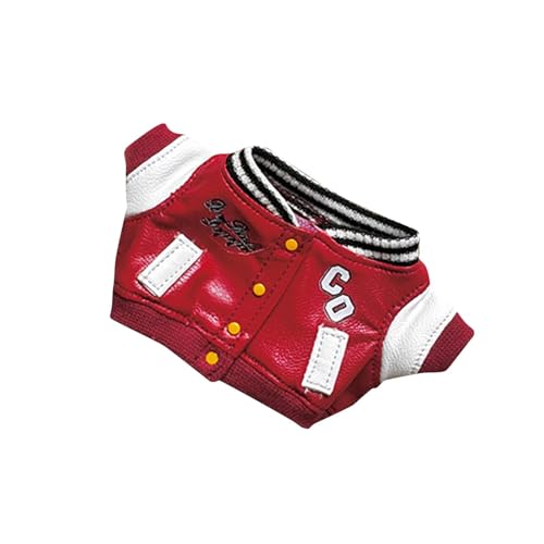 Puppenjacke Miniatur Kleidung für 17cm Puppen, Kunstleder Mantel für Kindertag Mädchen DIY Handwerk Dekoration von getuse