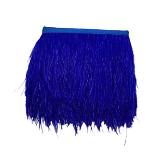 Straußenfeder Franse Federbordüre Federborte Federbesatz Saphirblau 92 cm für Kleidung Taschen Hüte Partydekoration- Königsblau von getuse