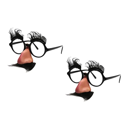 getuse 2 x Halloween-Brille, große Nase, schwarzer Schnurrbart, Augenbrauen, Party, Foto-Requisite von getuse