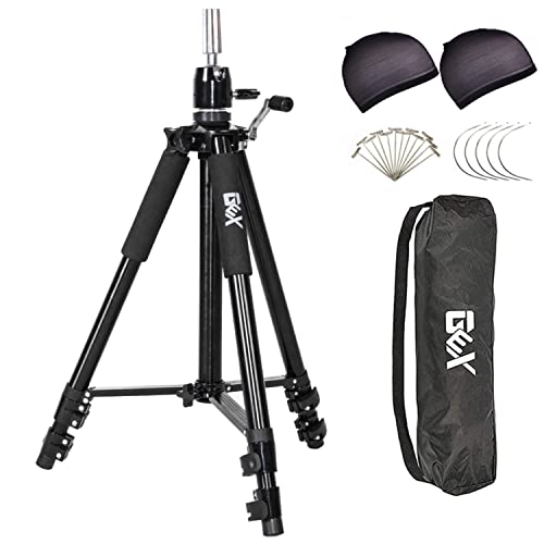 GEX 160 cm robustes Mannequin-Stativ für Perücke, Kosmetologie, Training, Praxis, Puppenkopf, Perückenständer mit Reisetasche, Schwarz GEX 160 cm robustes Mannequin-Stativ für Perücke, Kosmetologie, Training, Praxis, Puppenkopf, Perückenständer mit Reisetasche, Schwarz von gexworldwide