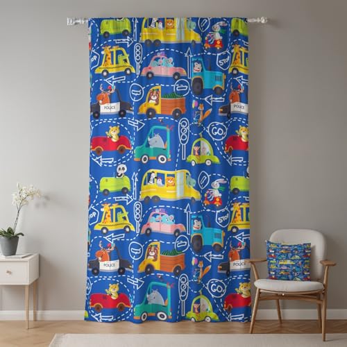 ggaimwf 107x160cm Cartoon-Tier Kindervorhang für Kinderzimmer Niedlich Tiere Fahren Stadtverkehr Märchen Lichtfilterung Fenstervorhänge in Leinenoptik für Jungen Spielzimmer Wohnzimmer,1-Einzelpaneel ggaimwf 107x160cm Cartoon-Tier Kindervorhang für Kinderzimmer Niedlich Tiere Fahren Stadtverkehr Märchen Lichtfilterung Fenstervorhänge in Leinenoptik für Jungen Spielzimmer Wohnzimmer,1-Einzelpaneel von ggaimwf