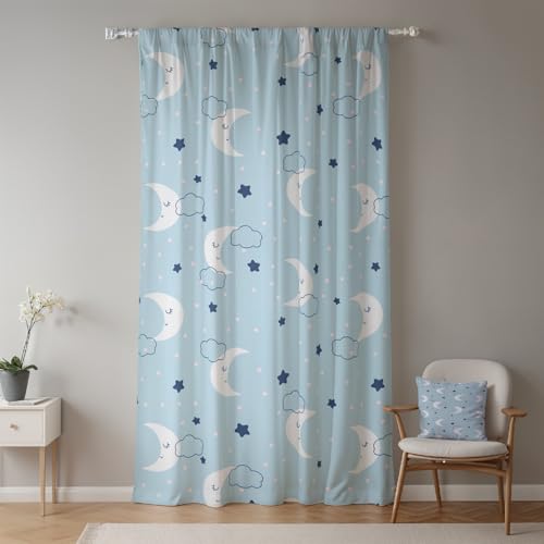 ggaimwf 107x215cm Cartoon-Wolken Kindervorhang für Kinderzimmer Süß Mond Sterne Himmel Gute Nacht Lichtfilterung Raumteiler Fenstervorhänge für Jungen Mädchen Spielzimmer Wohnzimmer,1-Einzelpaneel ggaimwf 107x215cm Cartoon-Wolken Kindervorhang für Kinderzimmer Süß Mond Sterne Himmel Gute Nacht Lichtfilterung Raumteiler Fenstervorhänge für Jungen Mädchen Spielzimmer Wohnzimmer,1-Einzelpaneel von ggaimwf