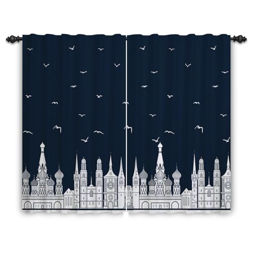 ggaimwf 117x183cm Cartoon-Haus Leinenoptik Vorhang für Kinderzimmer Vintage Glamouröses Schloss Stadt Nacht Lichtfilterung Raumteiler Fenstervorhänge für Jungen Mädchen Wohnzimmer,2 paneel ggaimwf 117x183cm Cartoon-Haus Leinenoptik Vorhang für Kinderzimmer Vintage Glamouröses Schloss Stadt Nacht Lichtfilterung Raumteiler Fenstervorhänge für Jungen Mädchen Wohnzimmer,2 paneel von ggaimwf