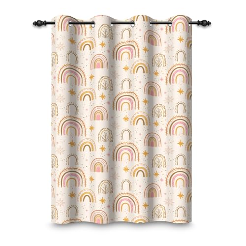 ggaimwf 117x183cm Cartoon-Regenbogen Verdunkelungsvorhang fürs Kinderzimmer Boho-Stil Stern Bunt Fantasiehimmel Ösenvorhänge Fenstervorhänge für Baby Mädchen Spielzimmer Wohnzimmer,1-Einzelpaneel ggaimwf 117x183cm Cartoon-Regenbogen Verdunkelungsvorhang fürs Kinderzimmer Boho-Stil Stern Bunt Fantasiehimmel Ösenvorhänge Fenstervorhänge für Baby Mädchen Spielzimmer Wohnzimmer,1-Einzelpaneel von ggaimwf