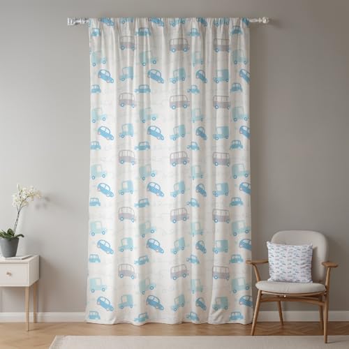 ggaimwf 117x229cm Cartoon-Auto Vorhang für Kinderzimmer Blau Grau Oldtimer Bus Geometrische Linien Lichtfilterung Raumteiler Fenstervorhänge für Jungen Mädchen Spielzimmer Wohnzimmer,1-Einzelpaneel ggaimwf 117x229cm Cartoon-Auto Vorhang für Kinderzimmer Blau Grau Oldtimer Bus Geometrische Linien Lichtfilterung Raumteiler Fenstervorhänge für Jungen Mädchen Spielzimmer Wohnzimmer,1-Einzelpaneel von ggaimwf